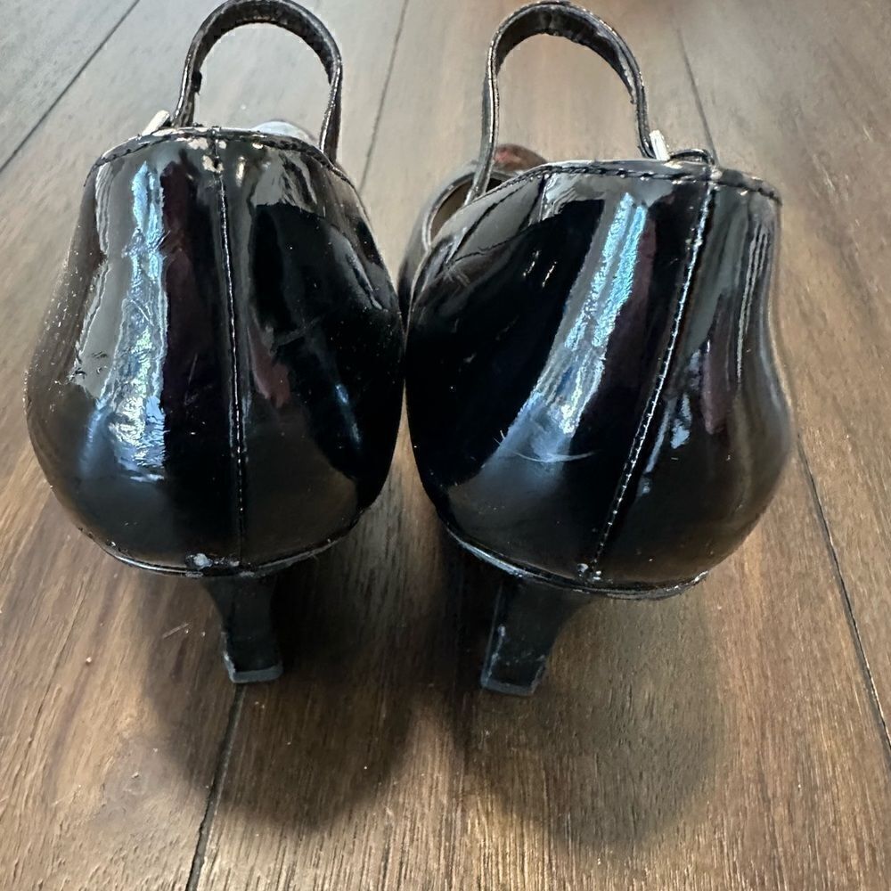 Franco Sarto Patsy black Faux Patent Leather Mary Jane Wedges size 7 - Picture 4 of 6